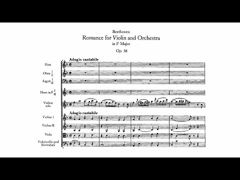 Beethoven: Romance for violin and orchestra No. 2 in F major, Op. 50 (with Score)