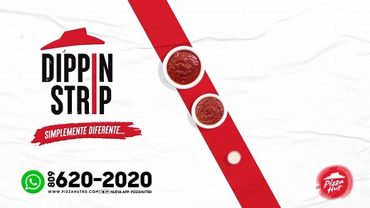 ¿Listos pa’ probar algo simplemente diferente? 🔥🍕 Llegó la #DippinStrip a Pizza Hut, con 16 tiritas de deliciosa pizza listas pa’ dipear sin parar. Con doble salsa sweet marinara y una cremosa salsa ranch, pa’ que disfrutes a tu manera. ¿Compartir? Obvio. ¿Repetir? Siempre. Pide la tuya hoy y arranca el dipeo a lo GRANDE. #PizzaHutRD | Pizza Hut