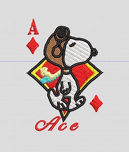 Snoopy Ace Embroidery - Etsy