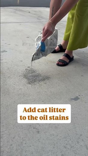 Oil stains on your driveway?! Try using cat litter.