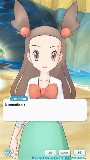 Here’s a sneak peek at Jasmine’s friendship story! ✨ Friendship stories are unlocked by raising your friendship level through interactions in the Trainer Lodge! Enjoy the time you spend getting to know your fellow Trainers! ♪ | Pokémon Masters EX