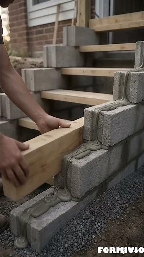Build Stunning Entrance Steps Using Cinder Blocks & Wood 😍 DIY Outdoor Stair Makeover