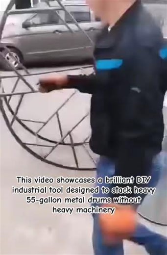 Gravity-Powered Barrel Stacker: Ingenious Low-Tech Drum Loading Hack #shorts #steeldrums