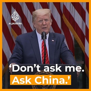 “Don’t ask me. Ask China that question.” | Trump clashes with an Asian American reporter before abruptly leaving the press briefing. [For more: https://aje.io/cug8l] | Al Jazeera English
