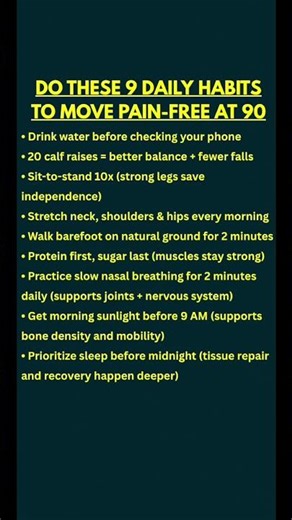 9 Daily Habits To Move Pain-Free at 90 (Start These TODAY Before It’s Too Late)