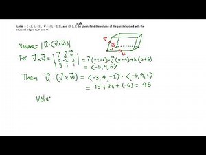 Calc III: Volume of a parallelepiped