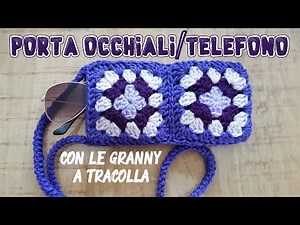 Granny Square Crochet - Glasses or Phone Holder, Granny Phone Case