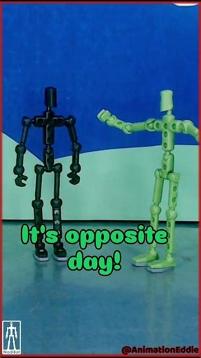 ModiBot Mo on Opposite Day in #StopMotion #Animation #Toys #StikBot #lego #funny #animationtechnique