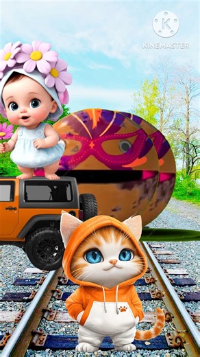 White colors Cute cat & baby vs horse & Monster attack tom😅 #funnyvideo😡 #koreanwebtoons