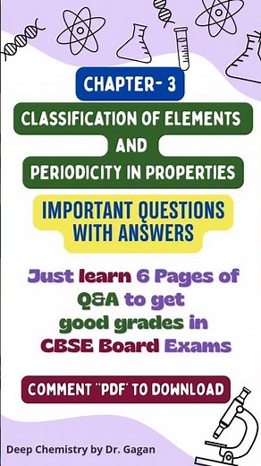 Classification of elements & Periodicity properties– Class 11 Chemistry Q & A | NCERT | CBSE 2026