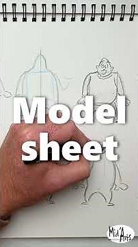 Learn to draw a cartoon character in motion (part 1) #learndrawing #drawing