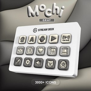 Stream Deck Icons | Mochi - Gray | Streaming Assets | Elgato | Twitch | Youtube | Productivity - Etsy