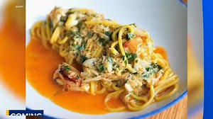Logan Square restaurant Giant shares Saffron Tagliatelle recipe woth crab on Cooking up a Storm with Tracy Butler