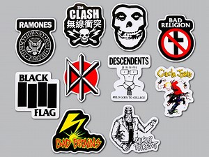 Punk Sticker Pack (10 Stickers) Set 1 Vinyl Decals Rock Thrash Crust Hardcore 80's Ska Emo Death Metal Skate 90's Alternative Classic Hxc - Etsy