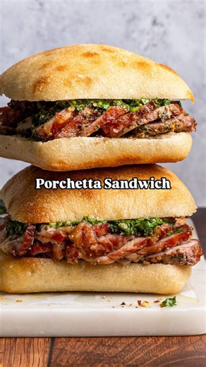 Porchetta sandwich crispy juicy and savory