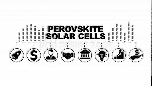 Perovskite Solar Cells Concept Video Icon Set Background. Thin-film solar cell, perovskite-structured, future solar technology