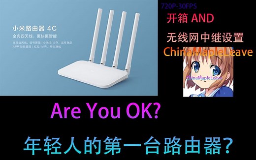 年轻人的第一台路由器？小米路由器4C开箱·无线网中继配置【枫叶720P30FPS】