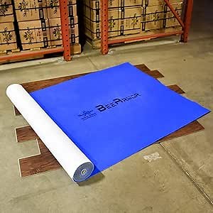 ShuBee® BeeArmor® Blue Temporary Surface Protection – Impact Resistant, Slip-Resistant Tacky Backing, Multi-Surface Floor Protector for Construction, Remodeling & Painting, 39” x 100’ (325 Sq Ft)