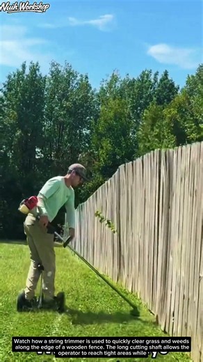 Effortless Fence Trimming with a Powerful String Trimmer