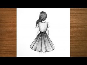 How to draw a girl from the back | Drawing video | Easy drawing