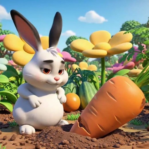 Funny Bunny and the Big Carrot 🥕🐰 | Cute Rabbit Cartoon | Kids Animation Short