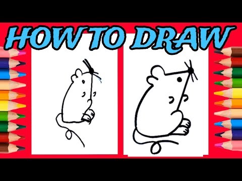 how to draw a cute rat easy 732 //how to draw a rat easy with numbers