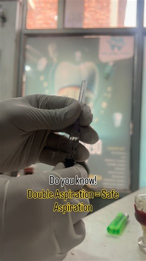 City Dental Hub (Multispeciality Dental clinic) on Instagram: "Aspiration before injection is not optional — it’s a safety step. Before delivering a local anesthetic during extraction or RCT: ✔ Insert the needle ✔ Aspirate twice ✔ If blood appears → reposition & re-inject ✔ If no blood → safe to inject anesthetic This simple habit helps prevent intravascular injection, systemic complications, and patient discomfort. 📍 City Dental Hub Punch 🎥 Clinical tips every dentist should follow . . #denti