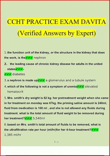 Ccht Practice Exam Davita Questions And Answers Verified Ansupdate video