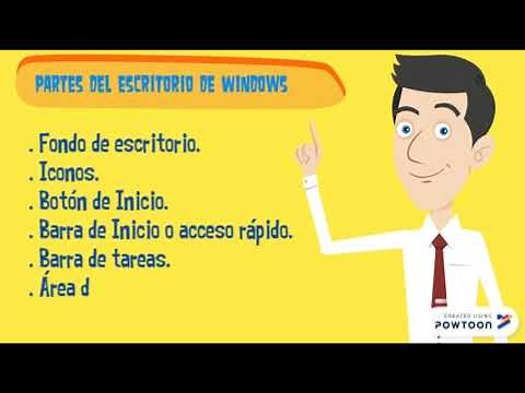 Partes del escritorio de Windows para niños.