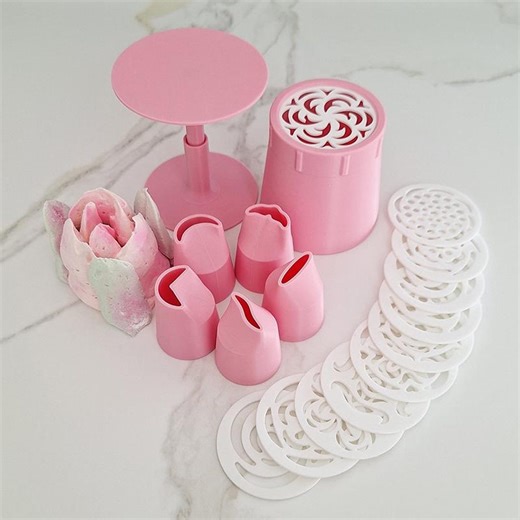 Marshmallow Tulip Piping Nozzle Starter Kit. Create Beautiful Zephyr Flowers at Home. - Etsy
