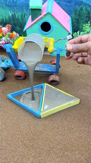 😱 Real Working Mini Tractor Making Cement Pillar | Amazing DIY Construction Machine 🚜🏗️ #shorts
