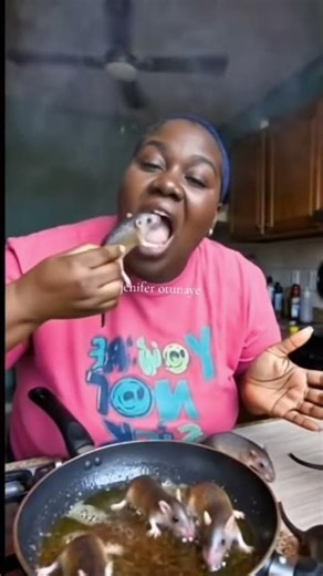 the woman eating rat