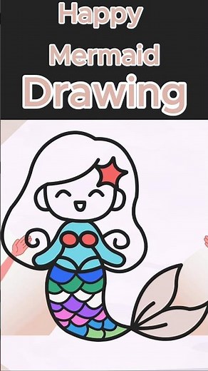Easy Super Mermaid Drawing Tutorial for Kids | Step by Step