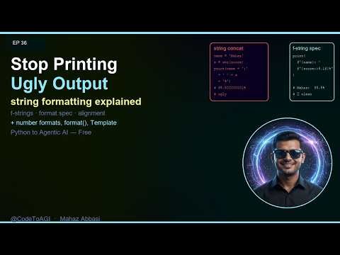 Stop Printing Ugly Output in Python – Master f-Strings, Alignment & Format Spec | Ep 36