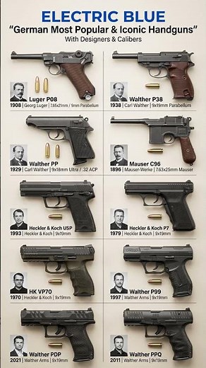 German Iconic Handguns 🔫 | Luger, Walther & HK Explained