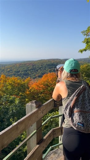 Now is the time to catch fall colors in the Porcupine Mountains! This shows the colors from a little bit ago. They will be popping this weekend! #fall #autumn #michigan #colors #mountains | The Porcupine Mountains