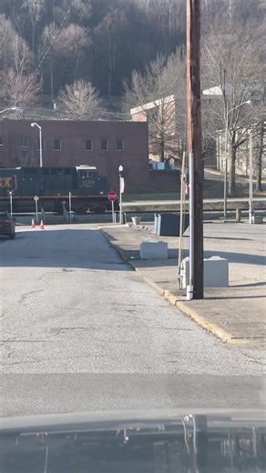 Four CSX engines leading Coal train arriving in Montgomery WV #railroad #railfan #WV #train #csx