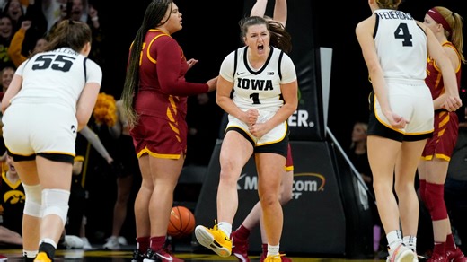No. 21 Iowa women rally in fourth quarter to beat No. 18 Iowa State 75-69