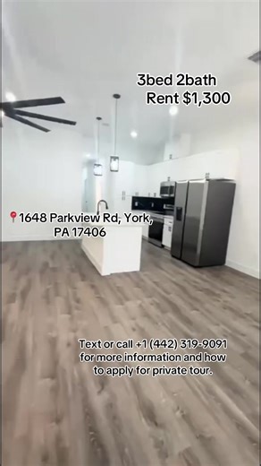 3bed 2bath Rent $1,300 📍1648 Parkview Rd, York, PA 17406 All utilities included Parking available Text or call 1 (442) 319-9091 for more information and how to apply for private tour. #forrent #housetour #apartmenttour #hometour #apartment