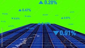 Green Screen Background Stock Market Exchange Trading Investment Trend Lines Stock Video