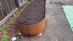 Worth Garden Heavy Duty Corten Steel Round Raised Garden Bed Kit - 24" Dia. x12 H. - Metal Pre-Rusted Planter Box for Vegetables, Flowers, Herbs, Olive Green - Outdoor Gardening
