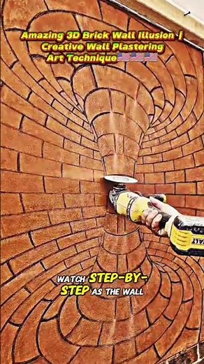 Amazing 3D Brick Wall Illusion | Creative Wall Plastering Art Technique🇺🇸