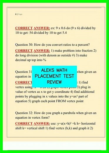 ALEKS MATH PLACEMENT TEST REVIEW video