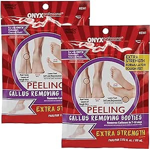 Onyx Professional Foot Peel Mask Callus Remover, 2 pack - Dead Skin Remover, Foot Exfoliator, Cracked Heel Treatment, Peeling Callus Removing Foot Mask Pedicure Kit For Smooth Soft Healthy Feet