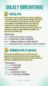 SIGLAS Y ABREVIATURAS 🌟 ¡Aprende a usarlas correctamente! 🌟