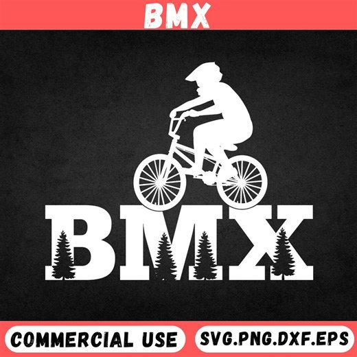 BMX Rider Silhouette SVG Mountain Bike Clipart BMX Bike Cricut Design | Extreme Sport Vector | Cycling Shirt Decal | Bmxtrail Cut File - Etsy