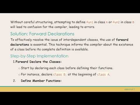 Solving Interdependent Classes in C+ +