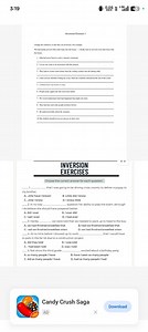 Inversion Exercise 1Change the sentences so that they use inv... | Filo