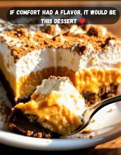 No-Bake Pumpkin Delight | Creamy, Spiced & Perfect for the Holidays 🎃 This one tastes like fall in every single bite 🍂 Light, fluffy, and full of cozy pumpkin spice — no oven needed! Ingredients: Crust: 2 cups crushed graham crackers or gingersnaps ½ cup melted butter 2 tbsp sugar Pumpkin Layer: 1 (15 oz) can pumpkin puree 1 (5.1 oz) box instant vanilla pudding mix 1 cup cold milk 1 tsp pumpkin pie spice 8 oz whipped topping (like whipped cream or whipped dessert topping) Topping: 8 oz whipped