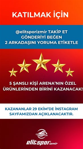 ELiT SPOR İZMİR on Instagram: "📢 29 EKİM’E ÖZEL ELİT SPOR ÇEKİLİŞİ BAŞLADI! Cumhuriyet Bayramı coşkusunu birlikte kutluyoruz! 5 şanslı kişiye birbirinden özel Arena ürünleri hediye ediyoruz. Katılmak çok kolay — hemen şansını dene! 🎯 🎁 Hediyeler: 1️⃣ SPIKY III BACKPACK 45 ALLOVER / DONUTS 2️⃣ COBRA ULTRA SWIPE MIRROR-INDOORS 3️⃣ AIR SPEED MIRROR-UV PROTECTION-OUTDOOR 4️⃣ PYTHON MIRROR / GREEN-VIOLET-GREEN 5️⃣ PYTHON-UV PROTECTION / SMOKE-BLACK 📅 Çekiliş Katılım Tarihi: 20–28 Ekim 2025 🏆 Kaz